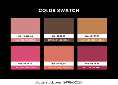 Color code pattern set, color swatch guide, solid multicolor, ground shade design concept sample