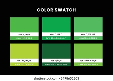 Color code pattern set, color swatch guide, solid multicolor, ground shade design concept sample