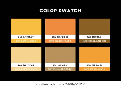 Color code pattern set, color swatch guide, solid multicolor, ground shade design concept sample