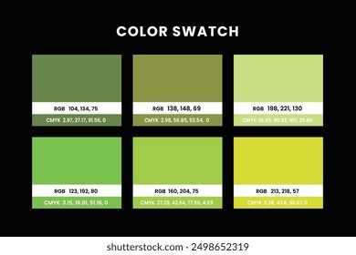 Color code pattern set, color swatch guide, solid multicolor, ground shade design concept sample