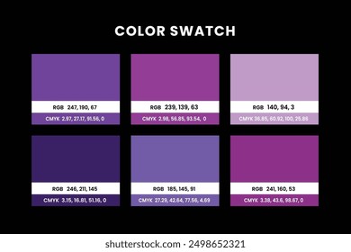 Color code pattern set, color swatch guide, solid multicolor, ground shade design concept sample
