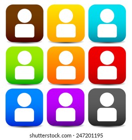 Color coded character, figure or user icons