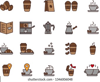 Color Coffe Icons for coffeeshop. Color icon set with Coffee stuff