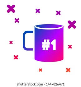 Color Coffee cup flat icon isolated on white background. Tea cup. Hot drink coffee. Gradient random dynamic shapes. Vector Illustration