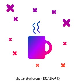 Color Coffee cup icon isolated on white background. Tea cup. Hot drink coffee. Gradient random dynamic shapes. Vector Illustration