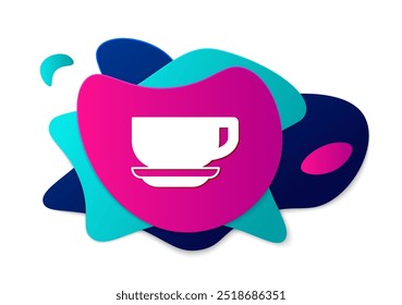 Color Coffee cup icon isolated on white background. Tea cup. Hot drink coffee. Abstract banner with liquid shapes. Vector