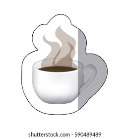 color coffee cup with steam, vector ilustraction design image