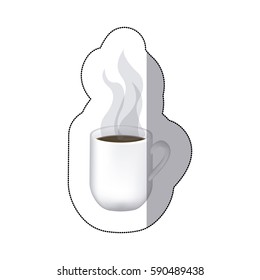 color coffee cuppa with steam, vector illustraction design image