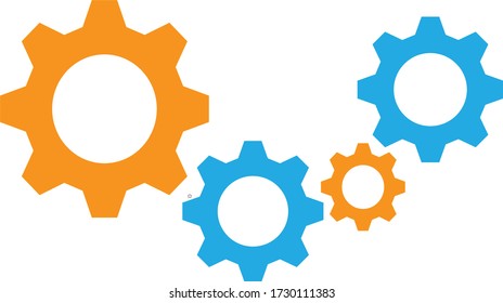 Color cogwheel icon flat picture vector eps10 graphic.