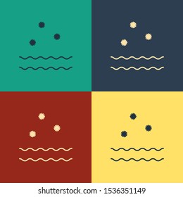 Color Cold and waves icon isolated on color background. Vintage style drawing. Vector Illustration