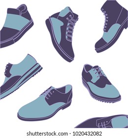 color collage of shoes set