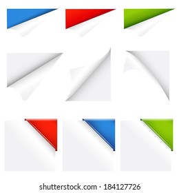 Esquinas De Colección De Colores, Con Malla De Gradiente, Ilustración De Vectores
