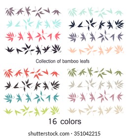 Color collection with leafs bamboo.