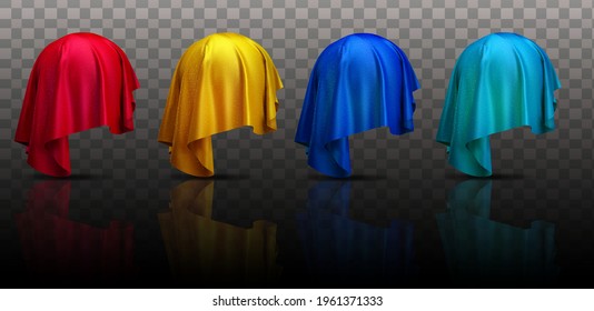 colección de colores conjunto de tela abstracta de tela redondeada sobre fondo transparente