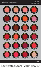 Color Collections Wood and Plastic Color Guide Palette No.019 Shades of Red