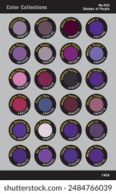 Color Collections Wood and Plastic Color Guide Palette No.033 Shades of Purple