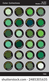 Color Collections Wood and Plastic Color Guide Palette No.042 Shades of Green