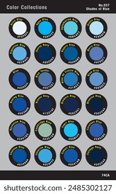 Color Collections Wood and Plastic Color Guide Palette No.037 Shades of Blue