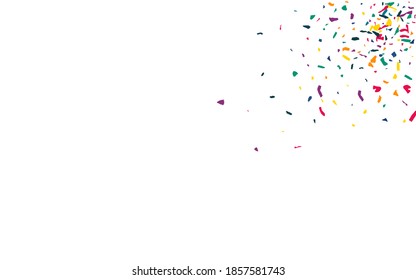 Color Colored Paper Celebration White Background. Top Particles Background. Independence Confetti Postcard. Orange Smear Christmas Banner.
