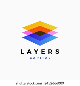 color colorful gradient layers logo vector icon illustration