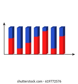 Color columns chart. Infographic for business, vector illustration