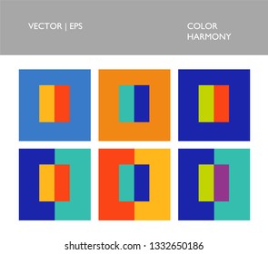 Color combination set palette, color of harmony.  Bright and contrast colorful composition solutions.