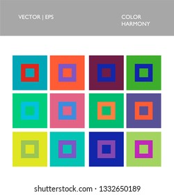 Color combination set palette, color of harmony.  Bright and contrast colorful composition solutions.