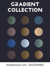 Combinaciones de colores. Gran conjunto de gradientes. Ilustración del vector