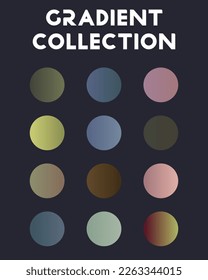 Color combinations. Big set of gradients. Vector illustration