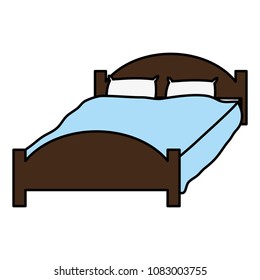 color comfortable bed with pillows object to sleep