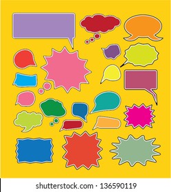 color comic chat & speech bubbles, icons, signs for web and design, vector