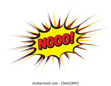 Color comic speech bubble and Nooo. Vector Illustration and graphic elements.