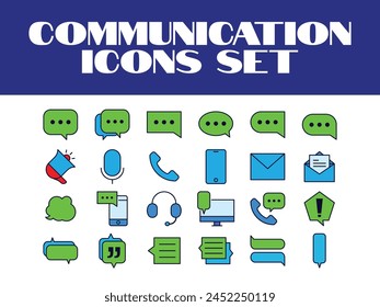 Color Communication Message Icons Set Vector Msg texting Vector Icons Set