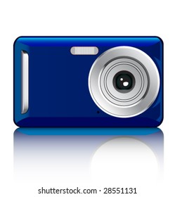 Color compact camera. Vector illustration.