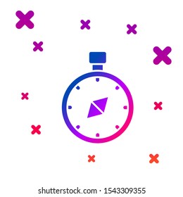 Color Compass icon isolated on white background. Windrose navigation symbol. Wind rose sign. Gradient random dynamic shapes. Vector Illustration