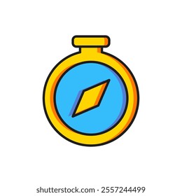Color Compass icon isolated on white background. Windrose navigation symbol. Wind rose sign. Flat filled outline style with shadow. Vector