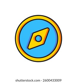 Color Compass icon isolated on white background. Windrose navigation symbol. Wind rose sign. Flat filled outline style with shadow. Vector