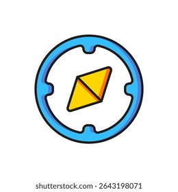 Color Compass icon isolated on white background. Windrose navigation symbol. Wind rose sign. Flat filled outline style with shadow. Vector