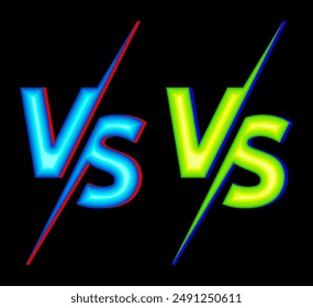 Color competition Versus vs on black background. Vector illustration.