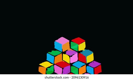 Color composition art. Background design of fractal paint and rich texture on the subject of imagination, creativity and art
