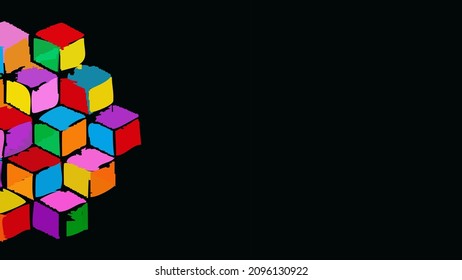 Color composition art. Background design of fractal paint and rich texture on the subject of imagination, creativity and art