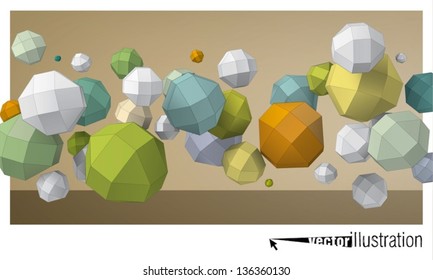 Color composition of flying rhombicuboctahedron for graphic design