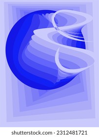 color composition and geometric fields with pastel blue tones