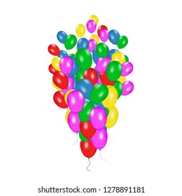 Color composition of vector realistic balloons isolated on white background. Balloons isolated. For Birthday greeting cards or other designs