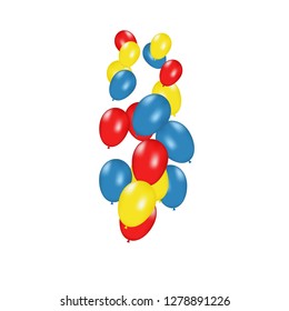 Color composition of vector realistic balloons isolated on white background. Balloons isolated. For Birthday greeting cards or other designs