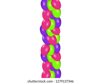 Color composition of vector realistic balloons isolated on white background. Balloons isolated. For Birthday greeting cards or other designs