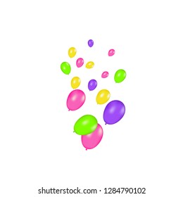 Color composition of vector realistic balloons isolated on white background. Balloons isolated. For Birthday greeting cards or other designs