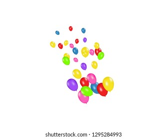 Color composition of vector realistic balloons isolated on white background. Balloons isolated. For Birthday greeting cards or other designs