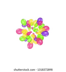 Color composition of vector realistic balloons isolated on white background. Balloons isolated. For Birthday greeting cards or other designs
