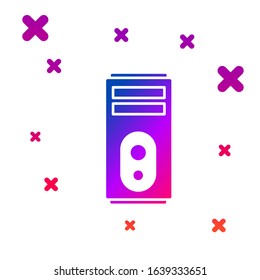Color Computer icon isolated on white background. PC component sign. Gradient random dynamic shapes. Vector Illustration